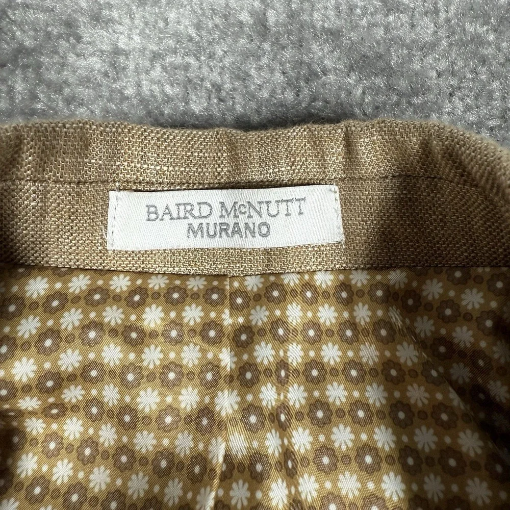 Murano Baird McNutt Blazer Men's Small Beige 100% Linen Jacket Sport Coat
